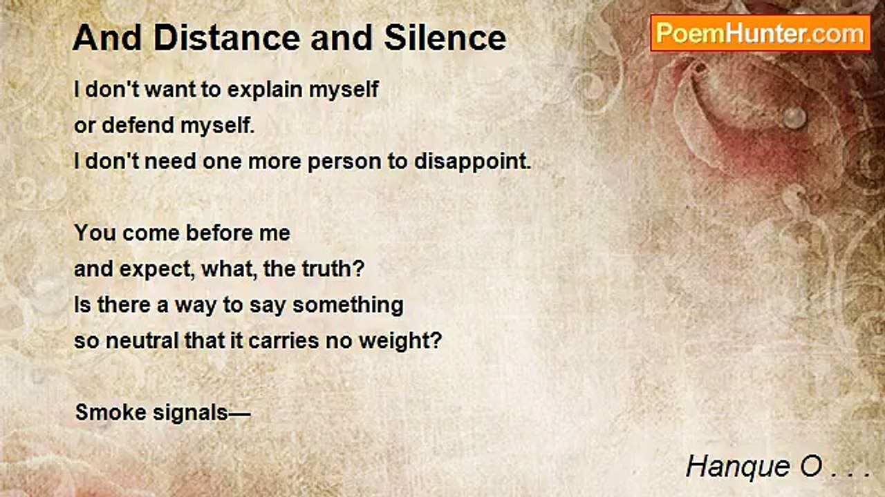Hanque O . . . - And Distance and Silence