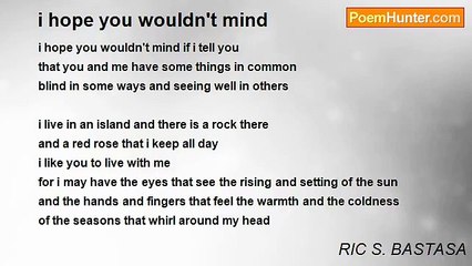 RIC S. BASTASA - i hope you wouldn't mind