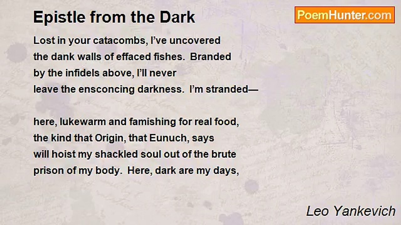 Leo Yankevich - Epistle from the Dark