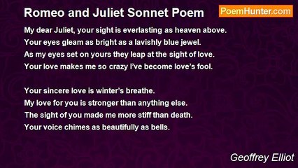 Geoffrey Elliot - Romeo and Juliet Sonnet Poem