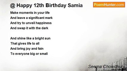 Seema Chowdhury - Happy 12th Birthday Samia