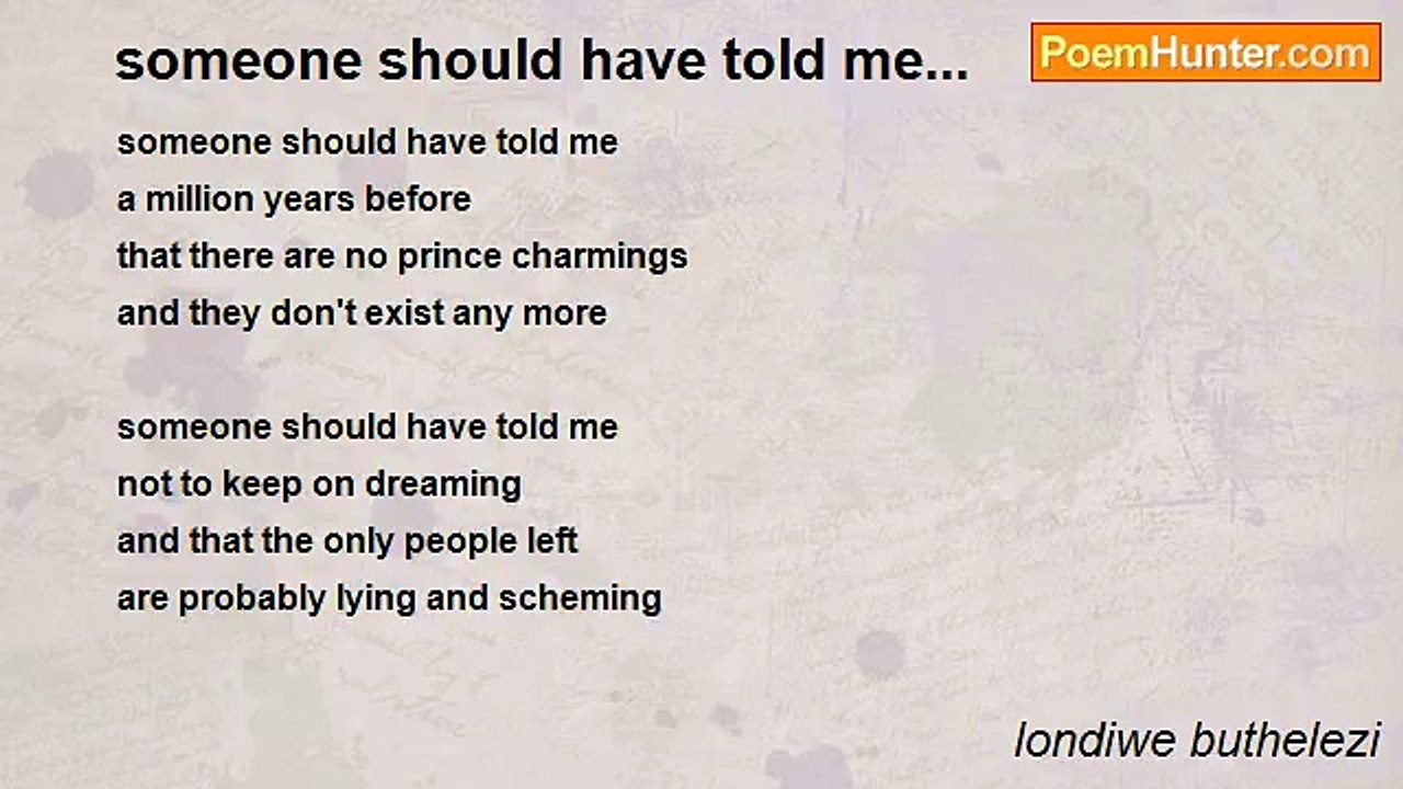 londiwe buthelezi - someone should have told me...
