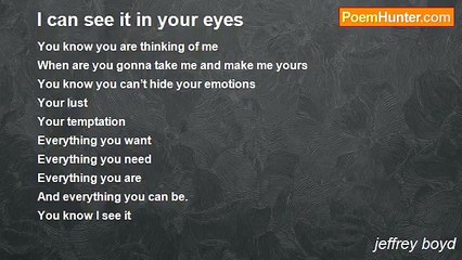 jeffrey boyd - I can see it in your eyes