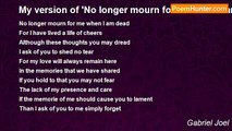 Gabriel Joel - My version of 'No longer mourn for me when I am dead'