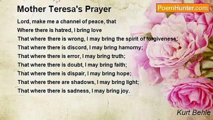 Kurt Behle - Mother Teresa's Prayer