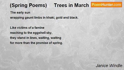 Janice Windle - (Spring Poems)     Trees in March