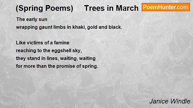 Janice Windle - (Spring Poems) Trees in March