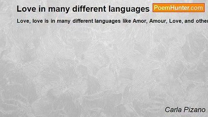 Carla Pizano - Love in many different languages