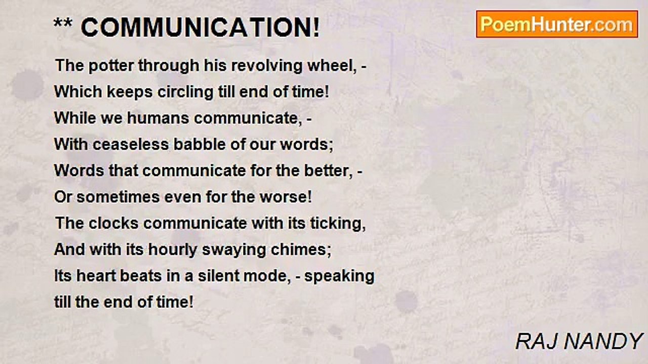 RAJ NANDY - ** COMMUNICATION!
