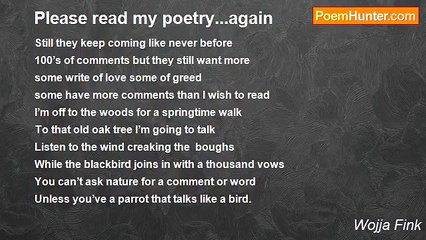 Wojja Fink - Please read my poetry...again