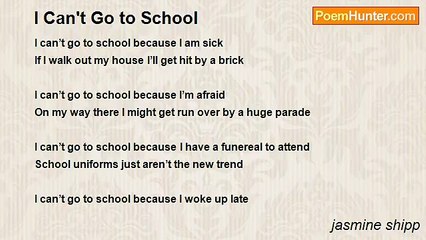 jasmine shipp - I Can't Go to School