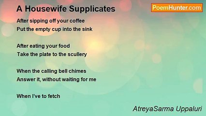 AtreyaSarma Uppaluri - A Housewife Supplicates