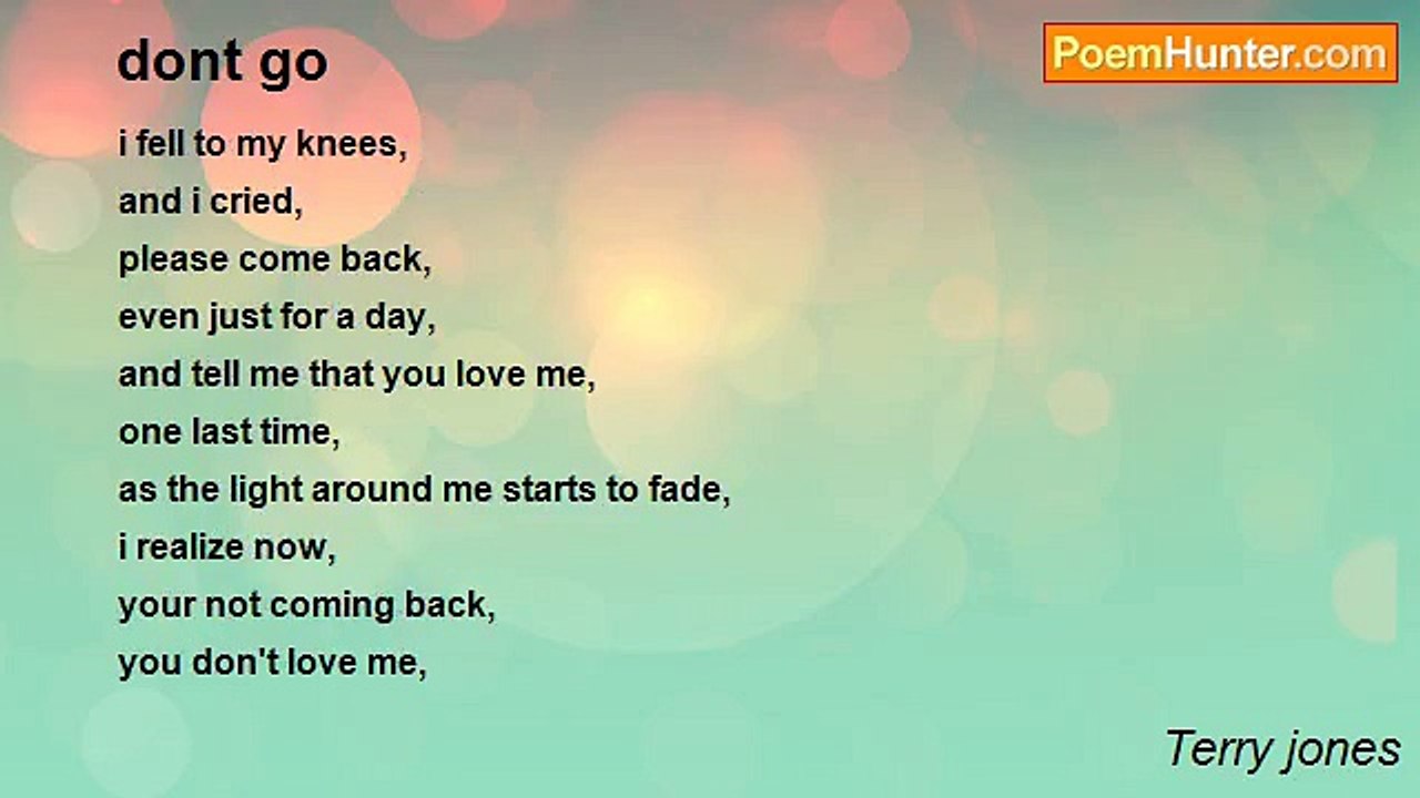 Terry jones - dont go