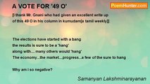 Samanyan Lakshminarayanan - A VOTE FOR '49 O'