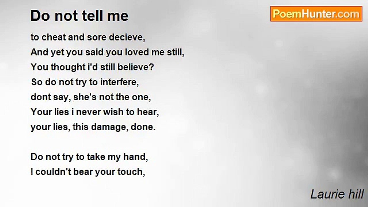 Laurie hill - Do not tell me