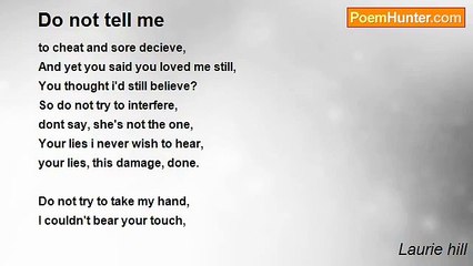 Laurie hill - Do not tell me
