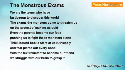 abinaya saravanan - The Monstrous Exams