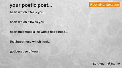 hazem al jaber - your poetic poet...