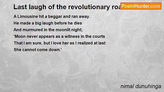 nimal dunuhinga - Last laugh of the revolutionary road
