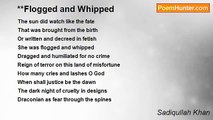 Sadiqullah Khan - **Flogged and Whipped