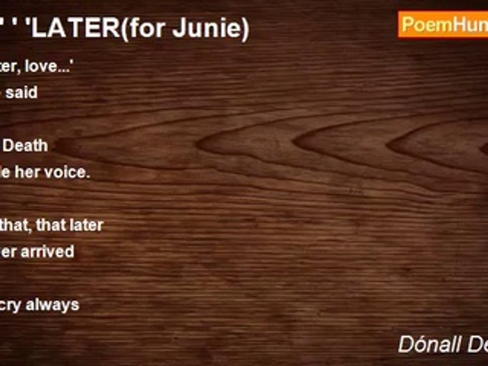 Dónall Dempsey - ' ' ' ' 'LATER(for Junie)