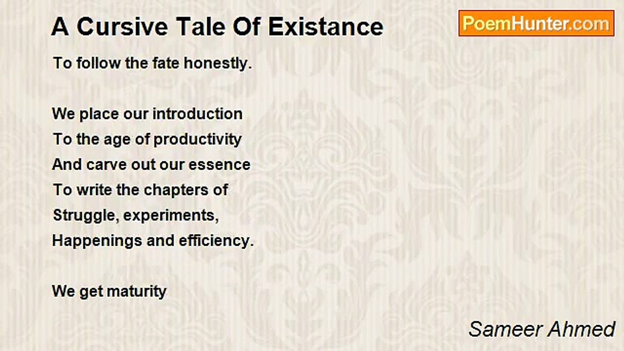 Sameer Ahmed - A Cursive Tale Of Existance