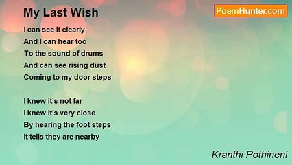 Kranthi Pothineni - My Last Wish