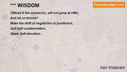 hari khabrani - *** WISDOM