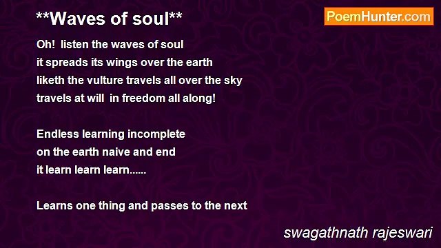 swagathnath rajeswari - **Waves of soul**
