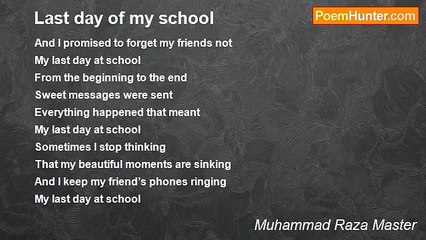 Muhammad Raza Master - Last day of my school