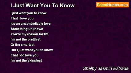 Shelby Jasmin Estrada - I Just Want You To Know