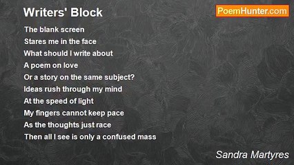 Sandra Martyres - Writers' Block
