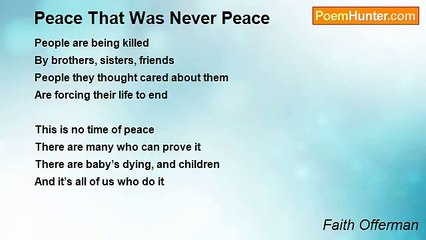 Faith Offerman - Peace That Was Never Peace