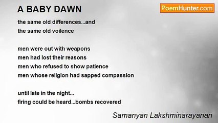 Samanyan Lakshminarayanan - A BABY DAWN