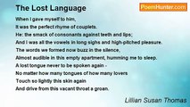 Lillian Susan Thomas - The Lost Language