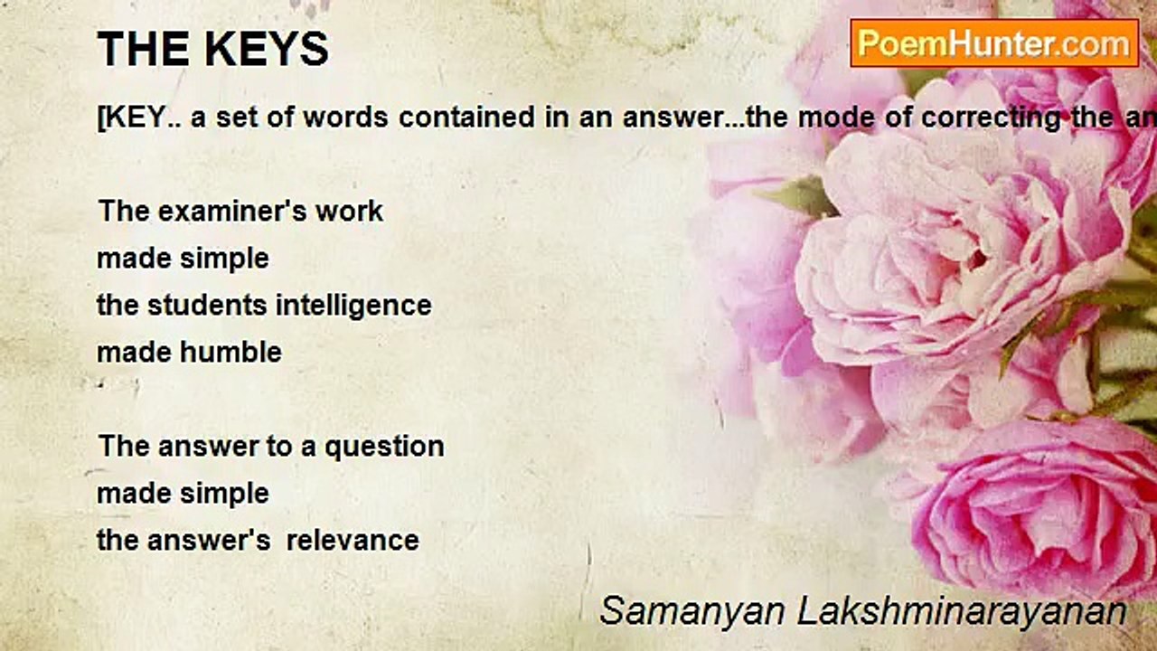 Samanyan Lakshminarayanan - THE KEYS