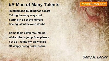 Barry A. Lanier - bA Man of Many Talents