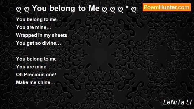 LeNiTa t.f - ღ ღ You belong to Me ღ ღ ღ * ღ