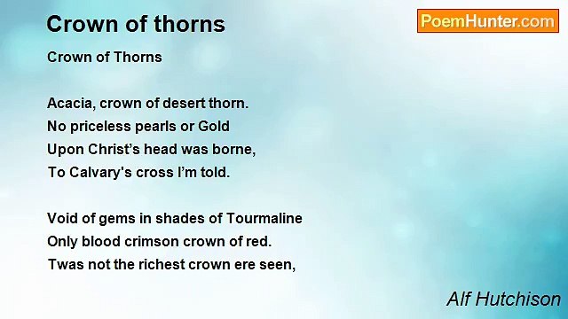 Alf Hutchison - Crown of thorns