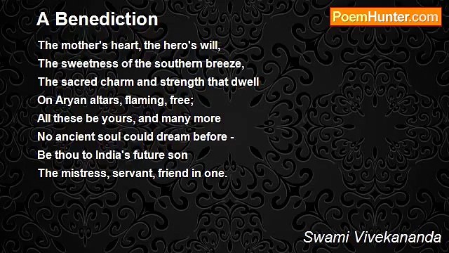 Swami Vivekananda - A Benediction