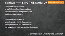 Rommel Mark Dominguez Marchan - spiritual ***** SING THE SONG OF TRIUMPH!