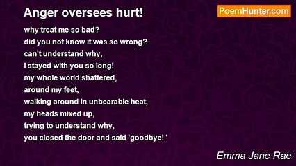 Emma Jane Rae - Anger oversees hurt!
