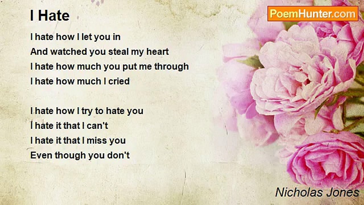 Nicholas Jones - I Hate