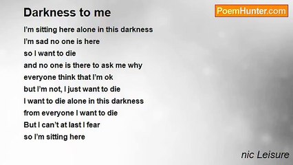 nic Leisure - Darkness to me