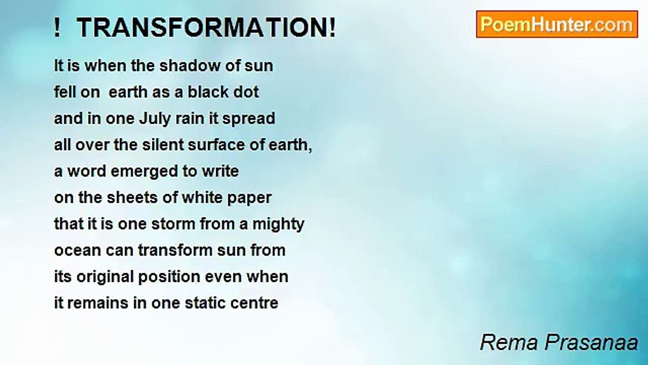 Rema Prasanaa - !  TRANSFORMATION!
