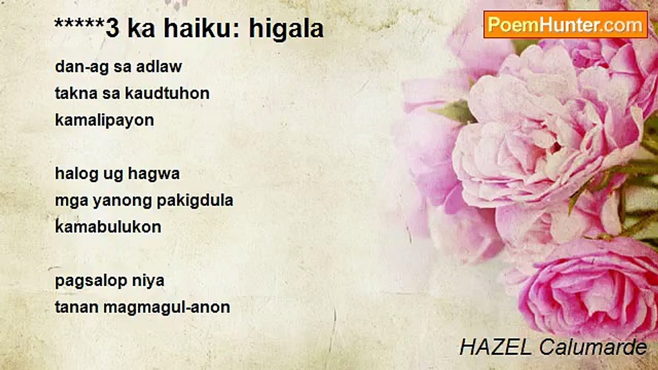 HAZEL Calumarde - *****3 ka haiku: higala