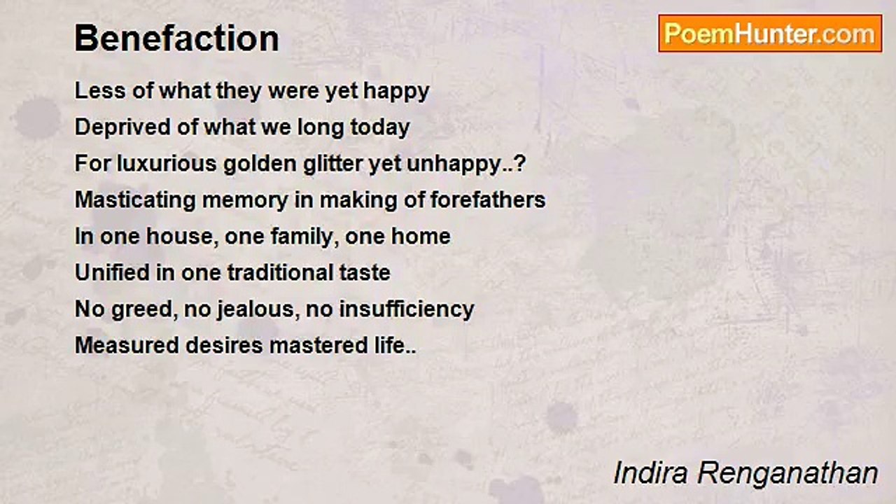 Indira Renganathan - Benefaction
