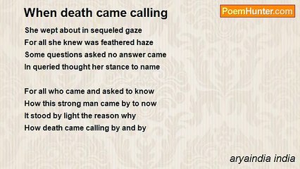 aryaindia india - When death came calling