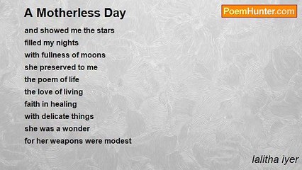 lalitha iyer - A Motherless Day