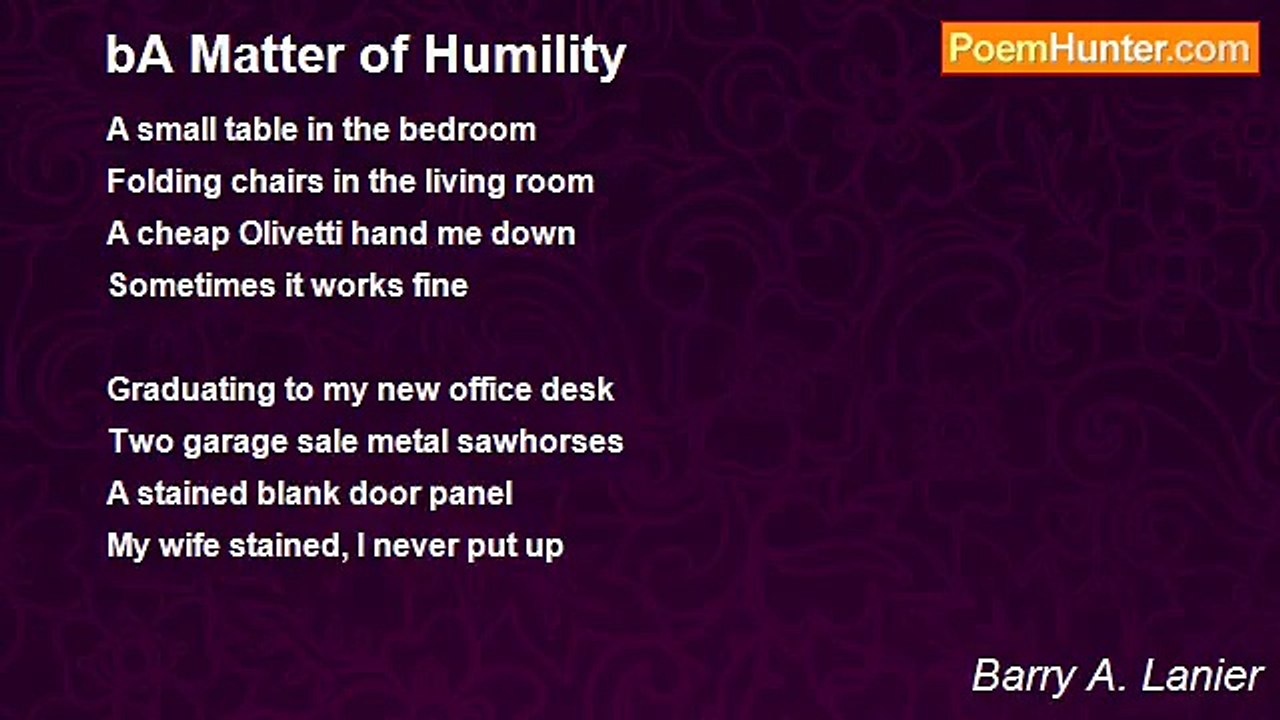 Barry A. Lanier - bA Matter of Humility